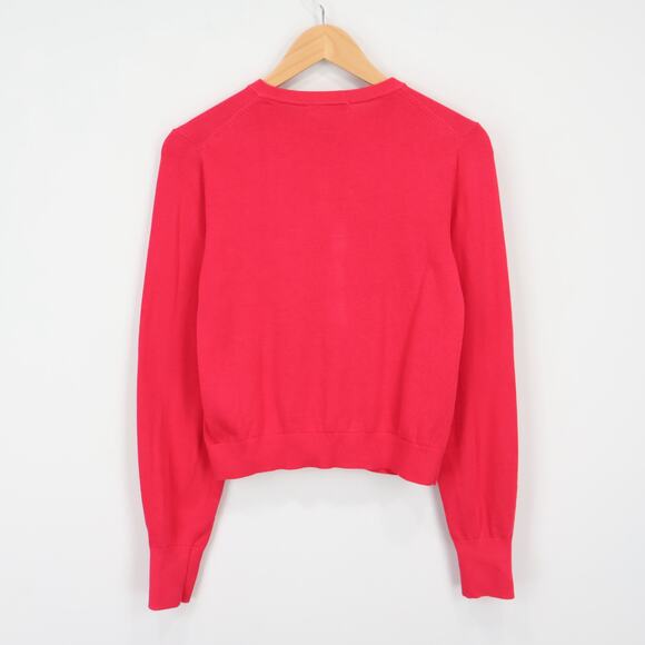 Madewell Crewneck Cardigan 100% Cotton Watermelon Pink Size Small NWT - Picture 6 of 8